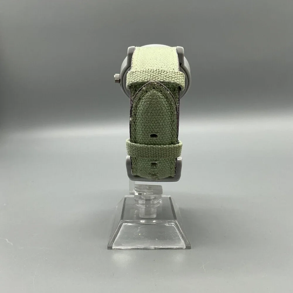 Sprout Girls Watch 38mm Owl MOP Dial Green Gray Case Canvas Strap New Battery